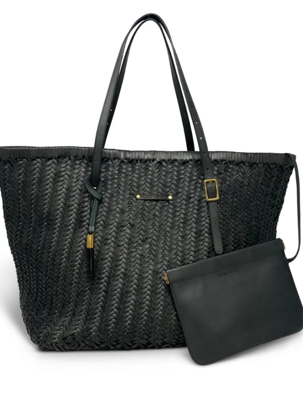 Kempton & Co - Charcoal Woven Leather Tote - Vari - Rare